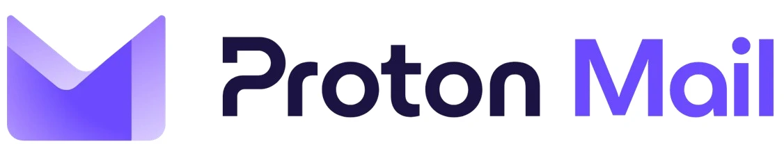 Логотип Proton Mail на белом фоне.